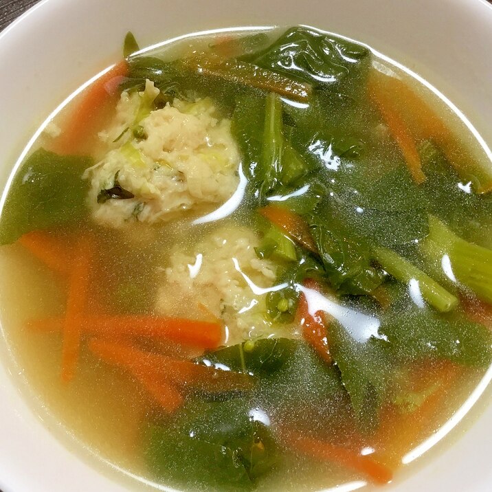 鶏団子と菜の花のスープ